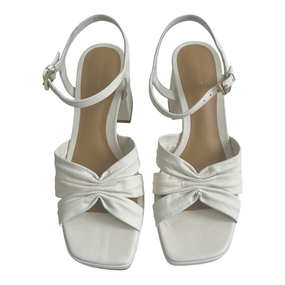 Reformation White Maize gathered leather platform sandals - Picture 5 of 11